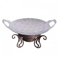 Садж из нержавеющей стали 35 см + подставка "Султан"