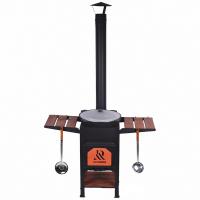 Печь "Plovman" + Казан узбекский 12л с крышкой (круглое дно)