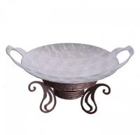 Садж из нержавеющей стали 30 см + подставка "Султан"