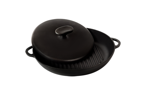 Сковорода гриль Sуton 260х40мм, с деревянной ручкой, с прессом