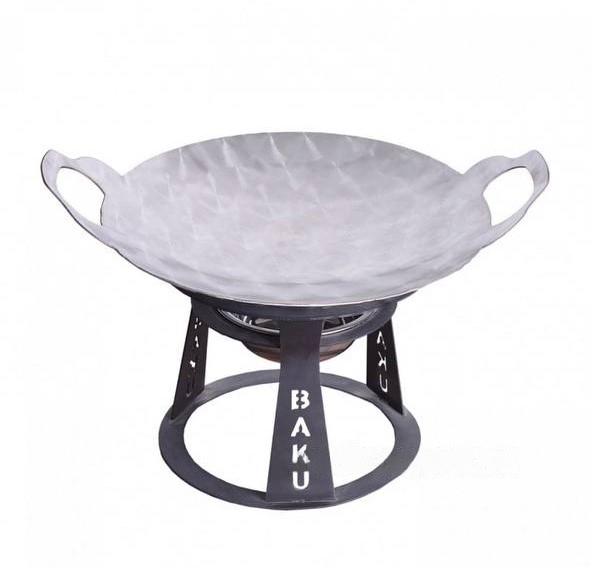 Садж из нержавеющей стали 35 см + подставка "Баку"
