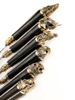 Набор шампуров с декоративным литьем и дер. ручкой "Африка" (6 шт)