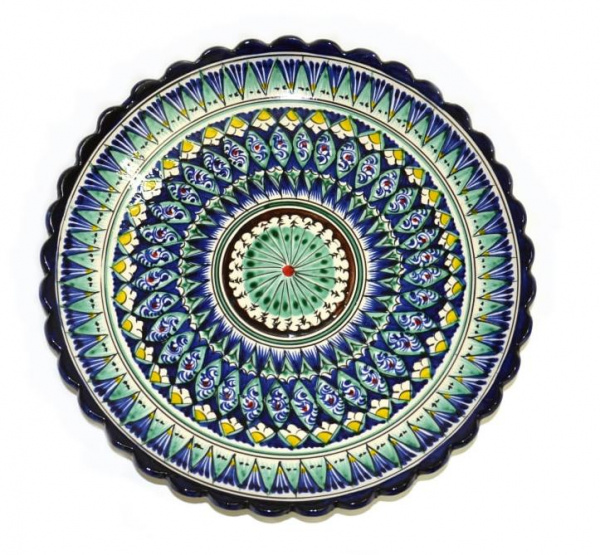 Тарелка "Риштан" с резным краем диам.28см