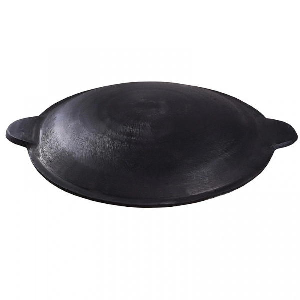 Казан узбекский чугунный 22л круглое дно с крышкой САДЖ-сковородой