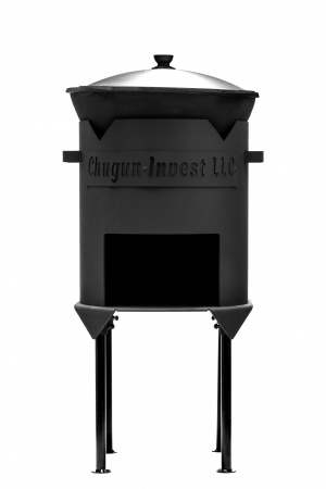 Казан узбекский 8л (круглое дно) + Печь для казана "Стандарт" без дверцы, диам.340мм