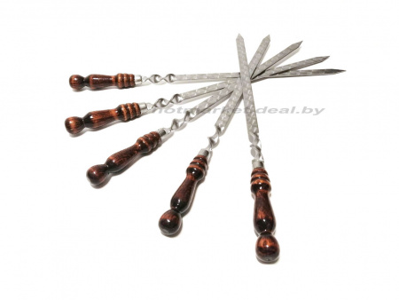 Шампуры для люля-кебаб дл.97см с деревянной ручкой профессиональные, С ЗАКЛЕПКОЙ