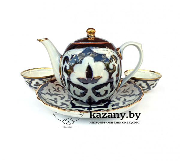Чайный сервиз Пахта на 6 персон. Фарфор. Узбекистан
