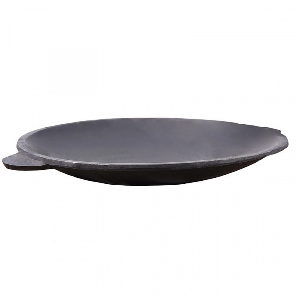 Казан узбекский чугунный 22л круглое дно с крышкой САДЖ-сковородой