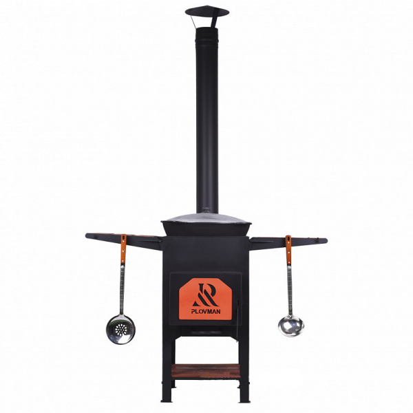Печь "Plovman" + Казан узбекский 12л с крышкой (круглое дно)