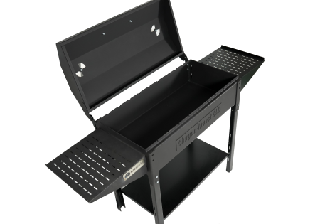 Мангал "Дачный BBQ" разборный с боковыми столиками и крышкой