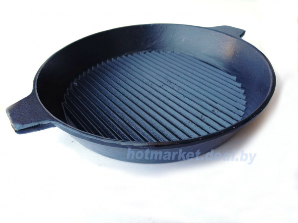 Сковорода чугунная гриль без пресса, диам.290 мм