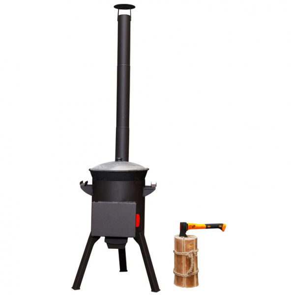 Очаг "Берель" + Казан узбекский 12л с крышкой