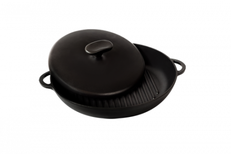 Сковорода гриль Sуton 260х40мм, с деревянной ручкой, с прессом