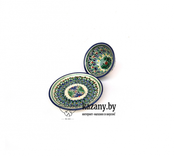 Чайная пара "Риштан" узбекская средняя. Риштанская керамика