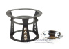 Садж чугунный 40 см + подставка кованая "Баку"