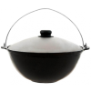 Казан узбекский чугунный 6л круглое дно с алюминиевой крышкой с подвесной ручкой