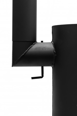 Казан узбекский 12л (круглое дно) и очаг "премиум" усиленный с дымоходом, диам.370мм